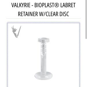 2/$20 ✨ Valkyrie Bioplast Labret Piercing Retainer with Clear Disc